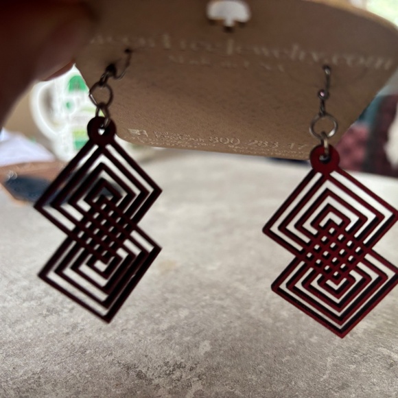 Green Tree Jewelry Earrings Lightweight Laser Cut Wood 2 pairs - Picture 4 of 11